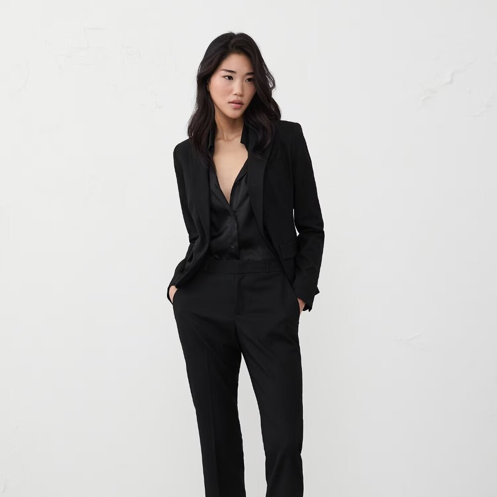 NEW Banana Republic Factory Black Stretch Classic Twill Blazer Jacket